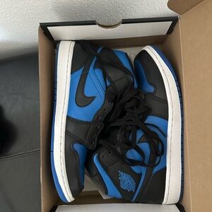 Jordan Air 1 Mid Black and Royal Blue